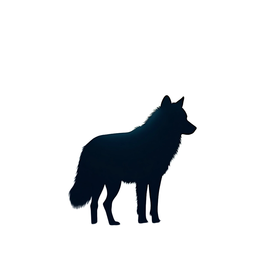 Silhouette of a Wolf